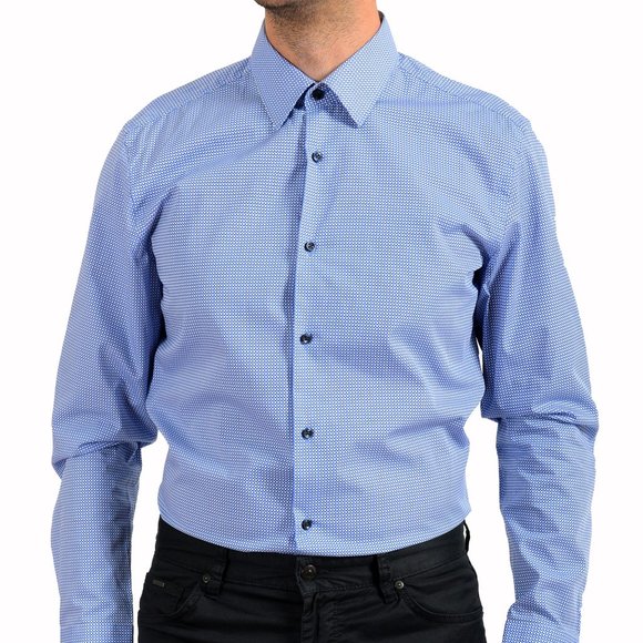 Hugo Boss Men's "Jano" Slim Fit Geometric Print Button Down Dress Shirt - Picture 4 of 9